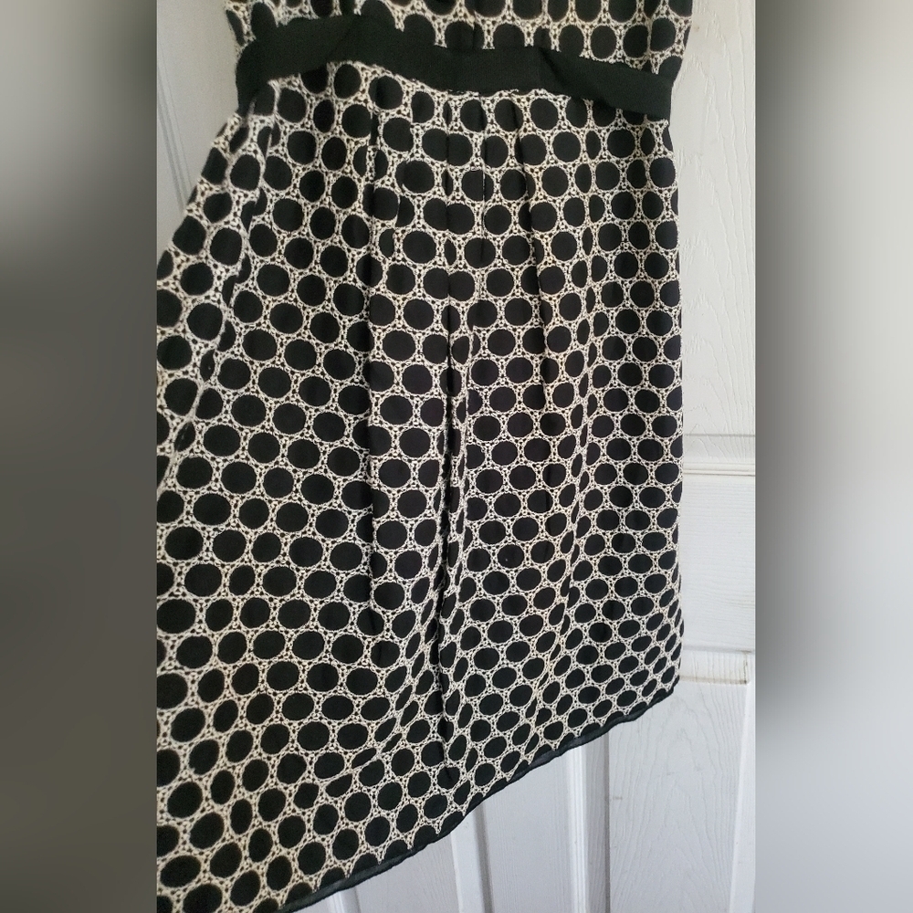 Anna Sui For Anthropologie Black And White Embroidered Sleeveless Dress, Size 4 - Picture 8 of 10